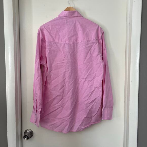 Wrangler Bucking Cancer Men's Medium Pink Western Snap Shirt - Picture 4 of 4
